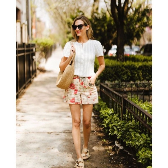 🌿|NWT| Sézane Alberello Shorts in Patchwork Flowers - Picture 2 of 11